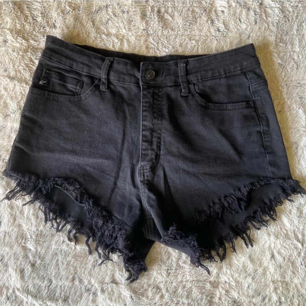Y2K kancan Black Frayed Jean Shorts